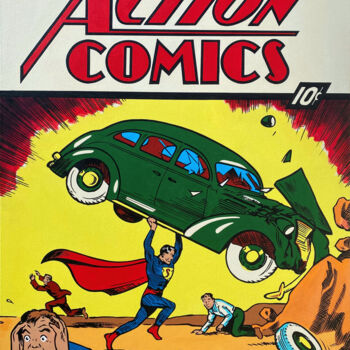 "Action Comics No 1" başlıklı Tablo Jamie Lee tarafından, Orijinal sanat, Akrilik