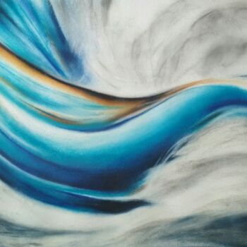 Painting titled "Blue rush" by Jamila Rounak, Original Artwork