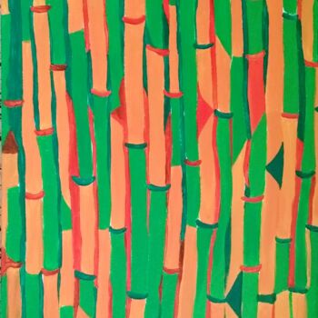 Painting titled "Green" by Jamila Rounak, Original Artwork, Acrylic