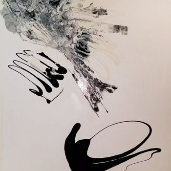 Malarstwo zatytułowany „Composition 002” autorstwa Jamotte, Oryginalna praca, Atrament