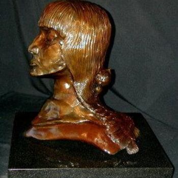 Escultura intitulada ""La Curandera"" por Jan And Jo Moore, Obras de arte originais, Metais
