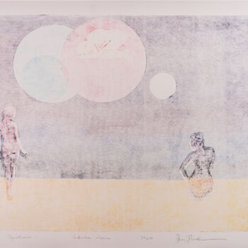 Gravures & estampes intitulée "Meeting" par Jan Bosak, Œuvre d'art originale, Monotype