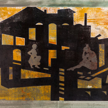 Prenten & gravures getiteld "House" door Jan Bosak, Origineel Kunstwerk, Monotype