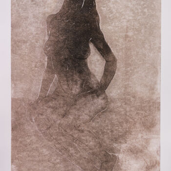 Gravures & estampes intitulée "Sitting nude II" par Jan Bosak, Œuvre d'art originale, Monotype