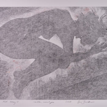 Gravures & estampes intitulée "Lying nude V" par Jan Bosak, Œuvre d'art originale, Monotype