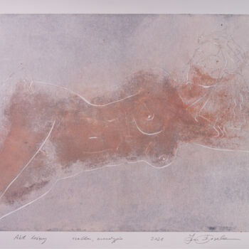 Incisioni, stampe intitolato "Lying nude II" da Jan Bosak, Opera d'arte originale, Monotipo