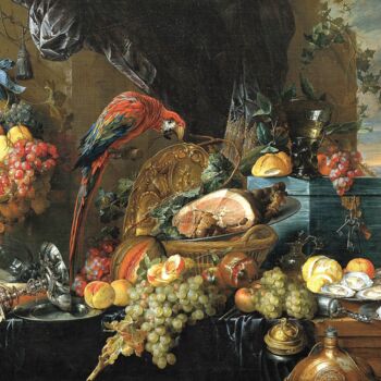 Schilderij getiteld "Une table richement…" door Jan Davidsz. De Heem, Origineel Kunstwerk, Olie