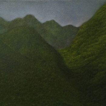 Картина под названием "Mountains IV" - Jan De Vleeschauwer, Подлинное произведение искусства, Масло Установлен на Деревянная…
