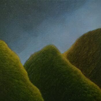 Картина под названием "Mountainscape II" - Jan De Vleeschauwer, Подлинное произведение искусства, Масло Установлен на Деревя…