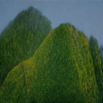 Pittura intitolato "Mountainscape X" da Jan De Vleeschauwer, Opera d'arte originale, Olio Montato su Telaio per barella in l…