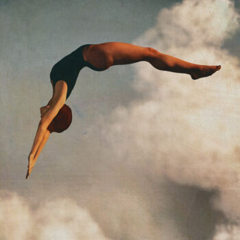 Arts numériques intitulée "Diving into the Clo…" par Jan Keteleer, Œuvre d'art originale, Peinture numérique Monté sur Alumi…