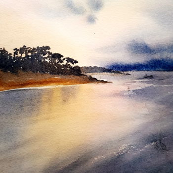 Painting titled "Tranquility - Cowes…" by Jan Lowe, Original Artwork, Watercolor