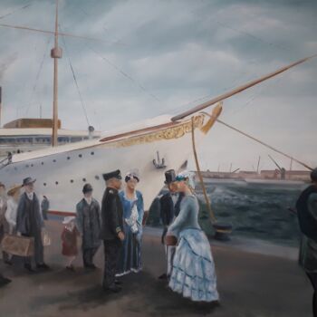 Painting titled "immigratie van alle…" by Jan Marien, Original Artwork, Oil