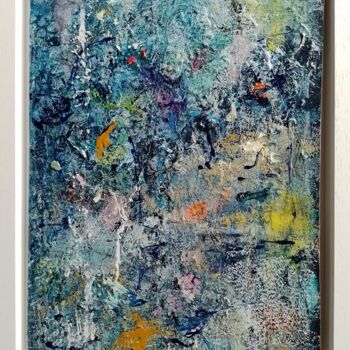 Painting titled "Song Sung Blue" by Jan O'Sullivan, Original Artwork, Acrylic Mounted on Wood Stretcher frame