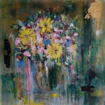 Peinture intitulée "Say It With Flowers…" par Jan O'Sullivan, Œuvre d'art originale, Acrylique Monté sur Châssis en bois