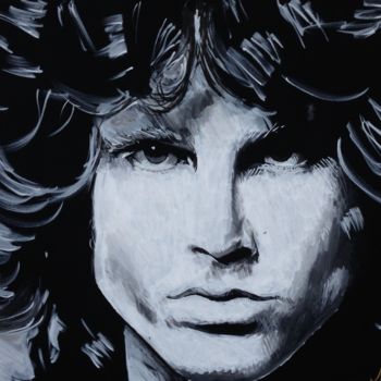 Schilderij getiteld "Jim Morrison" door Jan Poncelet, Origineel Kunstwerk, Acryl
