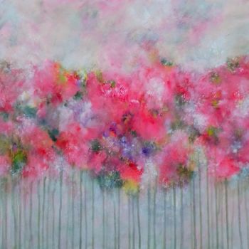 Malarstwo zatytułowany „A Pink Meadow II” autorstwa Jan Rippingham, Oryginalna praca, Akryl