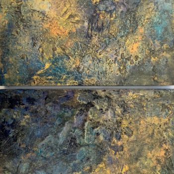 Pittura intitolato "Metallic Blue Dipty…" da Jan Rogers, Opera d'arte originale, Acrilico