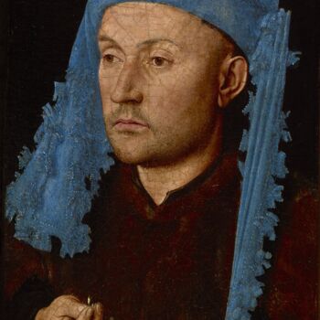 Pittura intitolato "Homme à la casquett…" da Jan Van Eyck, Opera d'arte originale, Olio