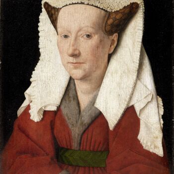 Painting titled "Portrait de Margare…" by Jan Van Eyck, Original Artwork, Oil