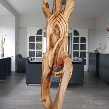 Sculpture titled "GROWING CATHEDRAL 2" by Jan Van Braekel, Original Artwork, Wood