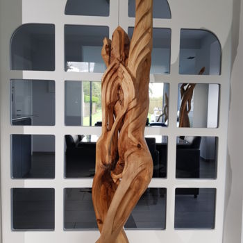 Sculpture titled "GROWING CATHEDRAL 1" by Jan Van Braekel, Original Artwork, Wood