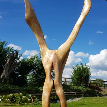 雕塑 标题为“ANGEL ( back side )” 由Jan Van Braekel, 原创艺术品, 木