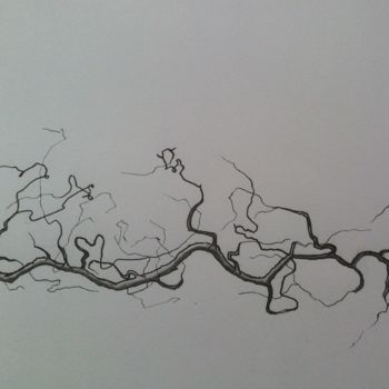 Dessin intitulée "Branch" par Jan Schrijver, Œuvre d'art originale, Encre