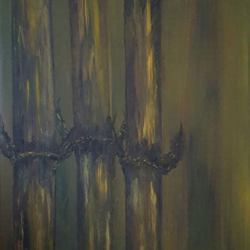 Peinture intitulée "Bamboo tree" par Jan Schrijver, Œuvre d'art originale, Acrylique