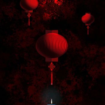 Arts numériques intitulée "Composition in red." par Jan Schrijver, Œuvre d'art originale, Photo montage