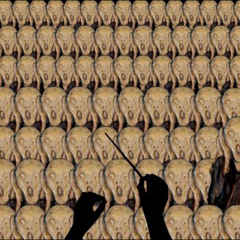 Arts numériques intitulée "Screaming choir" par Jan Schrijver, Œuvre d'art originale, Photo montage