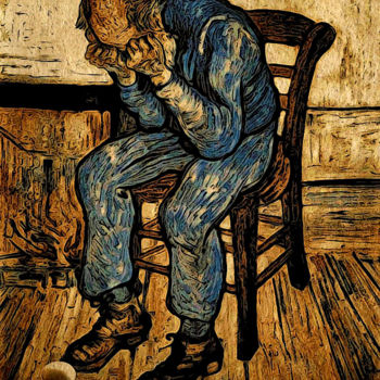 Цифровое искусство под названием "Sad" - Jan Schrijver, Подлинное произведение искусства, Фотомонтаж