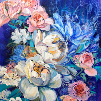 Painting titled "Bohemian roses" by Jana Magdova, Original Artwork, Acrylic