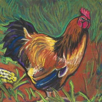 Peinture intitulée "james-the-chicken.j…" par Janas Durkee, Œuvre d'art originale