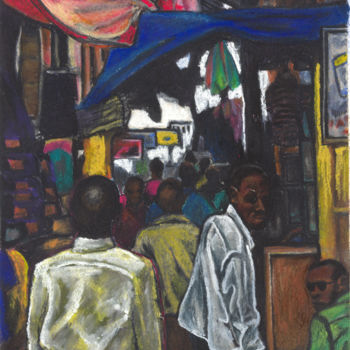 Peinture intitulée "kampala-street-scen…" par Janas Durkee, Œuvre d'art originale