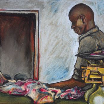 Peinture intitulée "nakasongola-meat-ma…" par Janas Durkee, Œuvre d'art originale