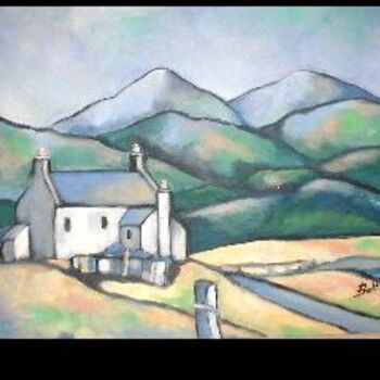 Painting titled "paysage d'ecosse" by Jane Betti, Original Artwork