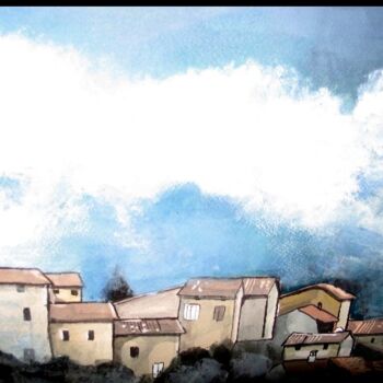 Painting titled "village de provence" by Jane Betti, Original Artwork