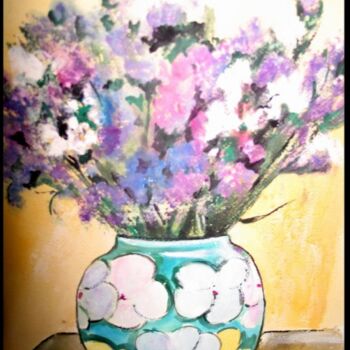 Painting titled "purple flowers" by Jane Betti, Original Artwork