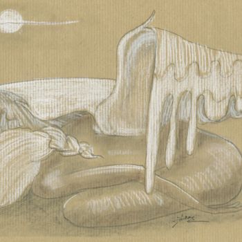 Drawing titled "ange-a-terre1.jpeg" by Jane Buchet-Astruc, Original Artwork, Pencil