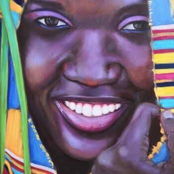 Painting titled "Portrait of an Afri…" by Jane Lantsman, Original Artwork, Oil