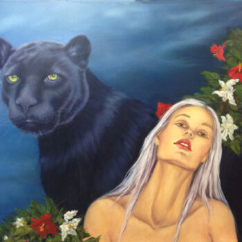 Painting titled "Another Eden" by Jane Moore, Original Artwork, Oil
