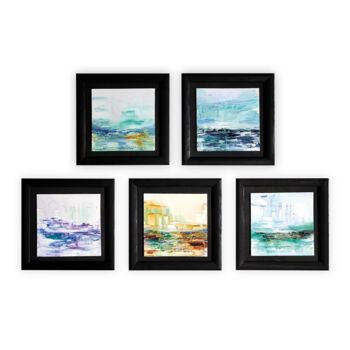Painting titled "Landscape, polyptych" by Jane Ti, Original Artwork, Acrylic Mounted on Cardboard
