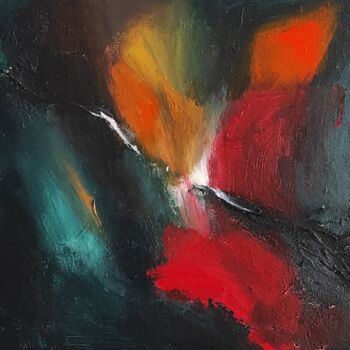 Malarstwo zatytułowany „Red bird” autorstwa Jane Ti, Oryginalna praca, Akryl