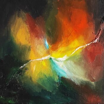 Painting titled "Spark.Original smal…" by Jane Ti, Original Artwork, Acrylic