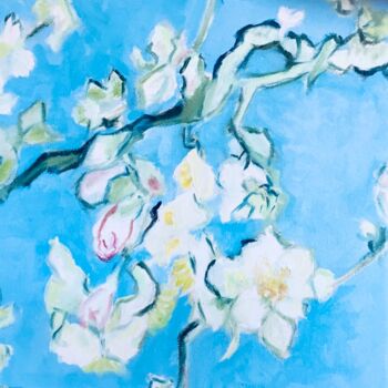Painting titled "Blossoming Almond T…" by Jane Wong, Original Artwork, Oil