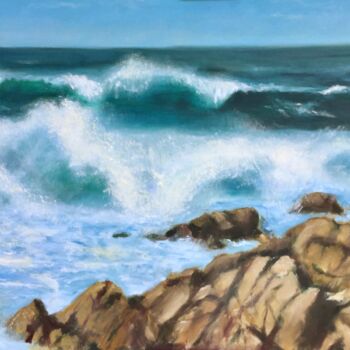Pintura titulada "Carmel Surf" por Jane Wong, Obra de arte original, Oleo