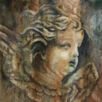 Pintura titulada "Wurzburg Angel" por Jane Wong, Obra de arte original, Acuarela