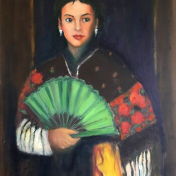 Schilderij getiteld "Spanish Girl of Seg…" door Jane Wong, Origineel Kunstwerk, Olie