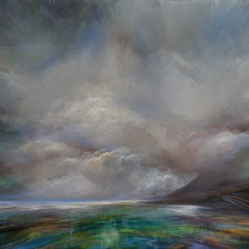 "Northern Light" başlıklı Tablo Jane Elizabeth Cullum tarafından, Orijinal sanat, Akrilik Ahşap Sedye çerçevesi üzerine mont…
